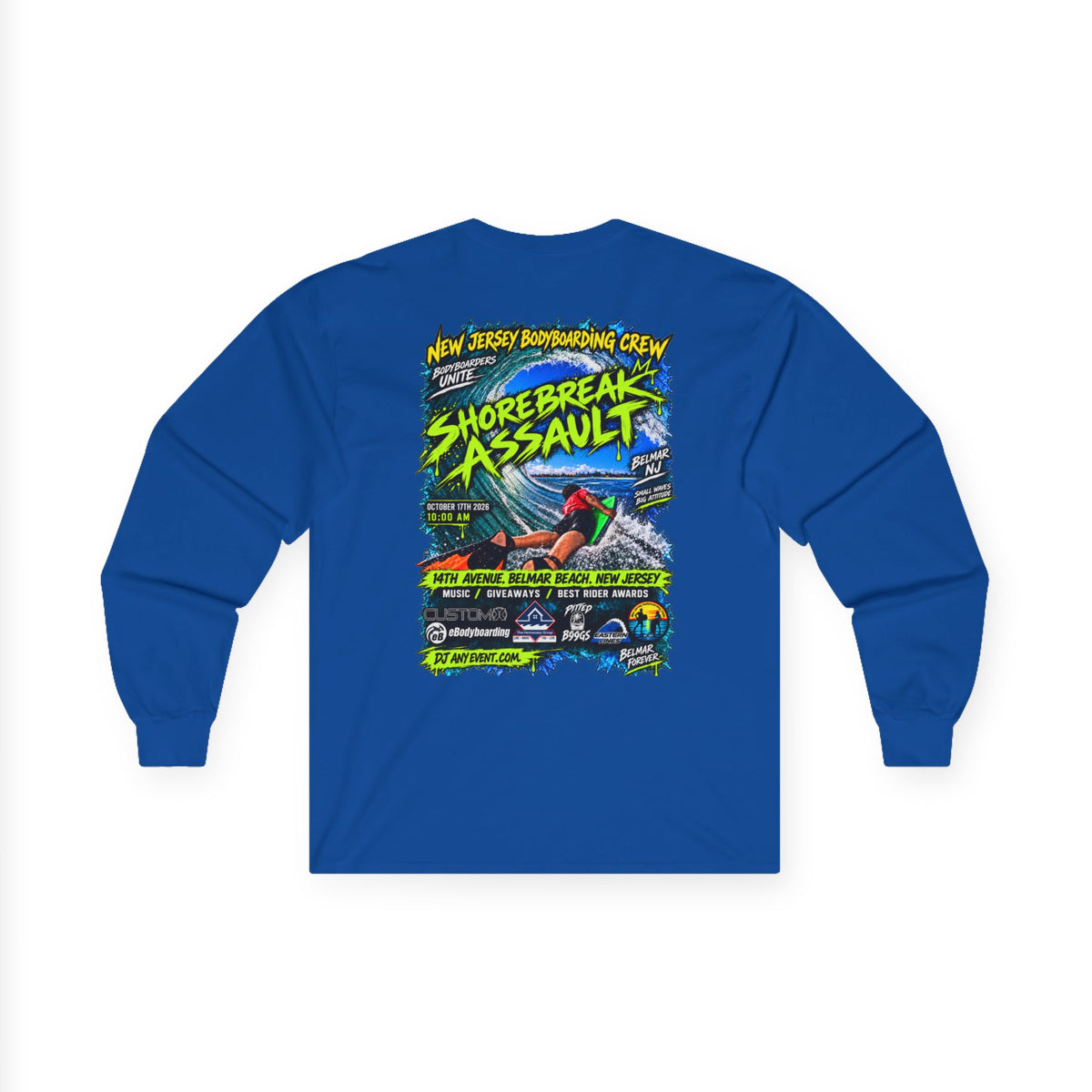 Shorebreak Assault Long Sleeve Tee – Retro Surf Graphic