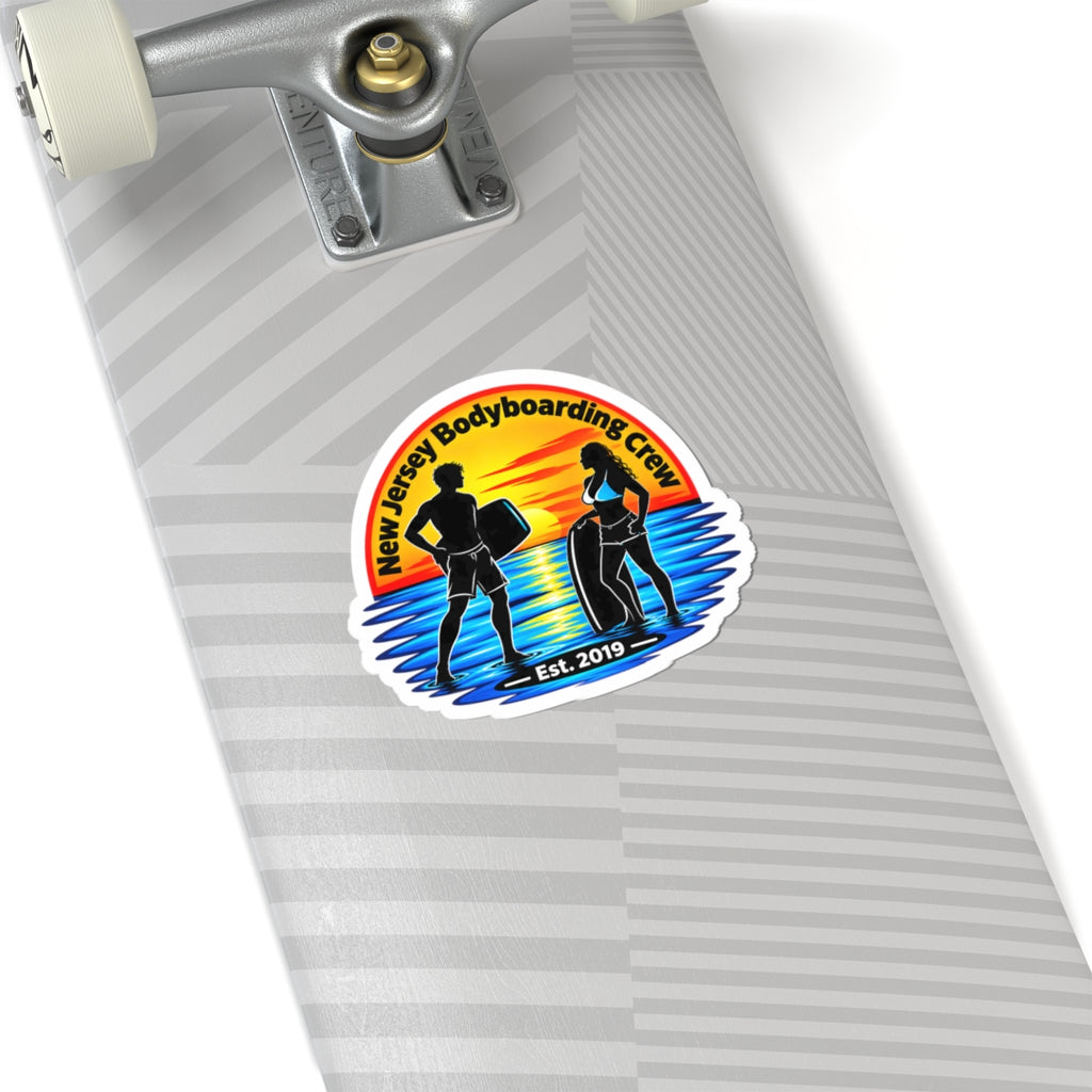 New Jersey Bodyboarding Crew Kiss-Cut Sticker – Est. 2019 Surf Sunset
