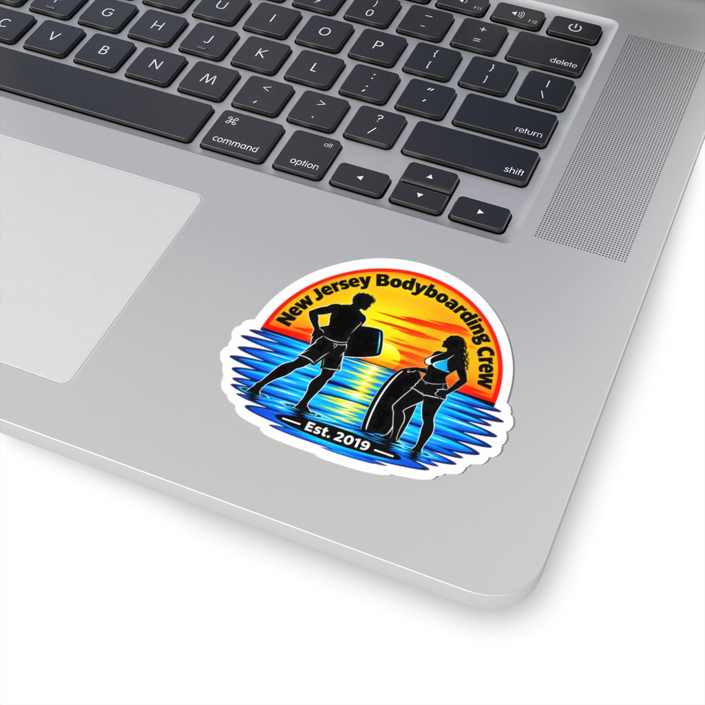 New Jersey Bodyboarding Crew Kiss-Cut Sticker – Est. 2019 Surf Sunset