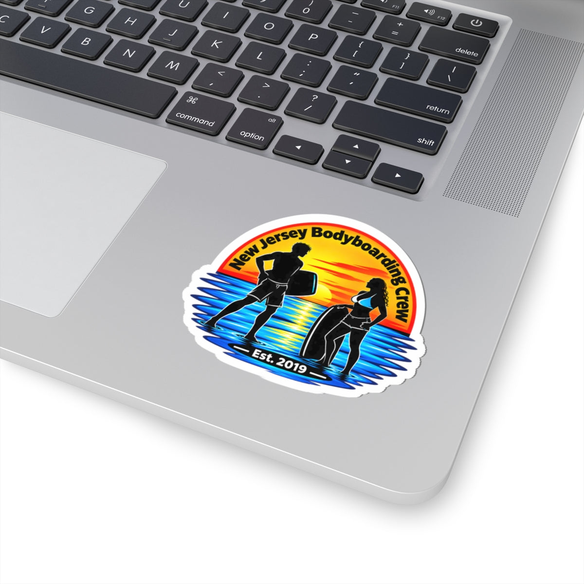New Jersey Bodyboarding Crew Kiss-Cut Sticker – Est. 2019 Surf Sunset