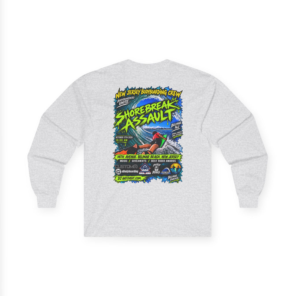 Shorebreak Assault Long Sleeve Tee – Retro Surf Graphic