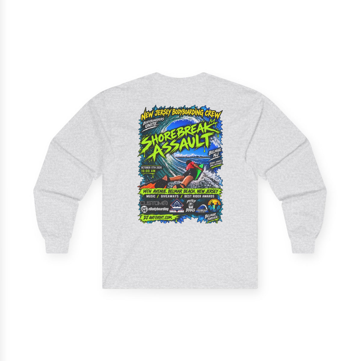 Shorebreak Assault Long Sleeve Tee – Retro Surf Graphic