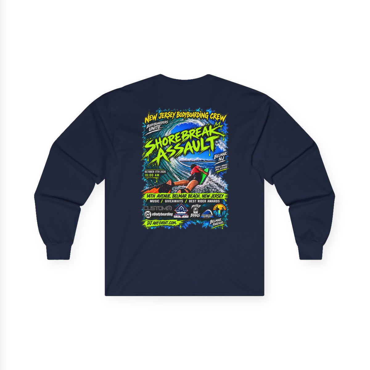 Shorebreak Assault Long Sleeve Tee – Retro Surf Graphic