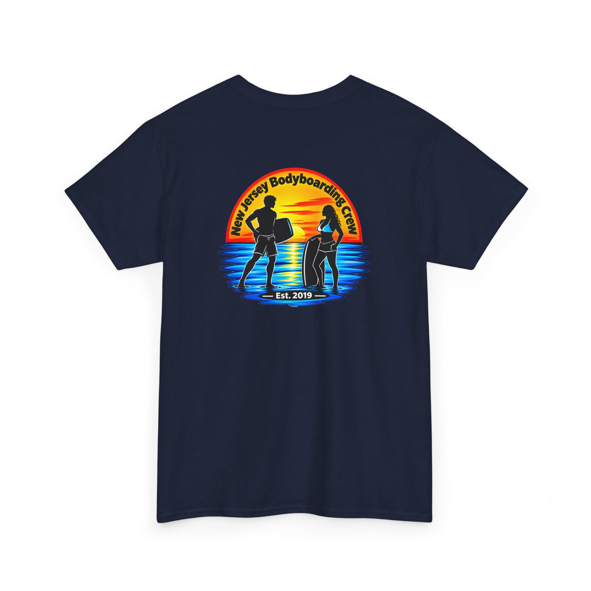 Bodyboarding Club Tee — Retro Sunset Silhouette Shirt