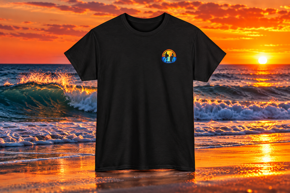 Bodyboarding Club Tee — Retro Sunset Silhouette Shirt