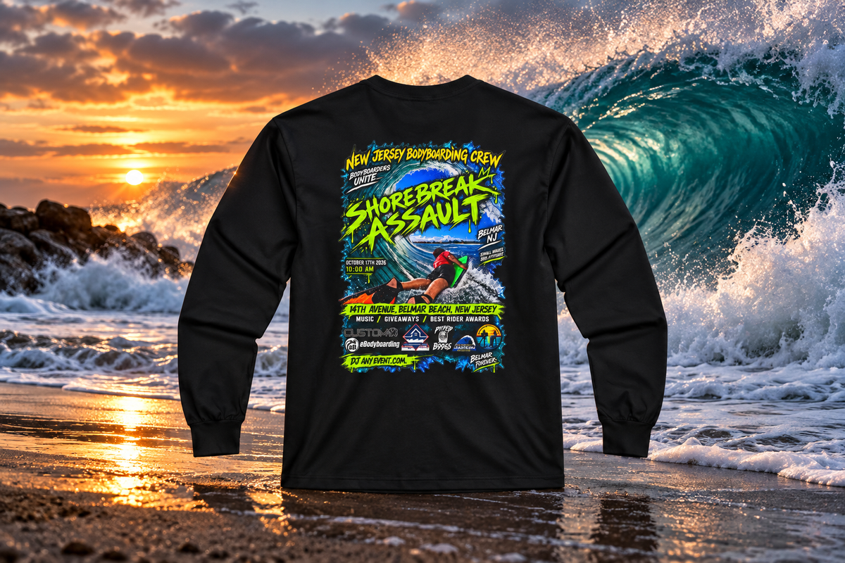 Shorebreak Assault Long Sleeve Tee – Retro Surf Graphic