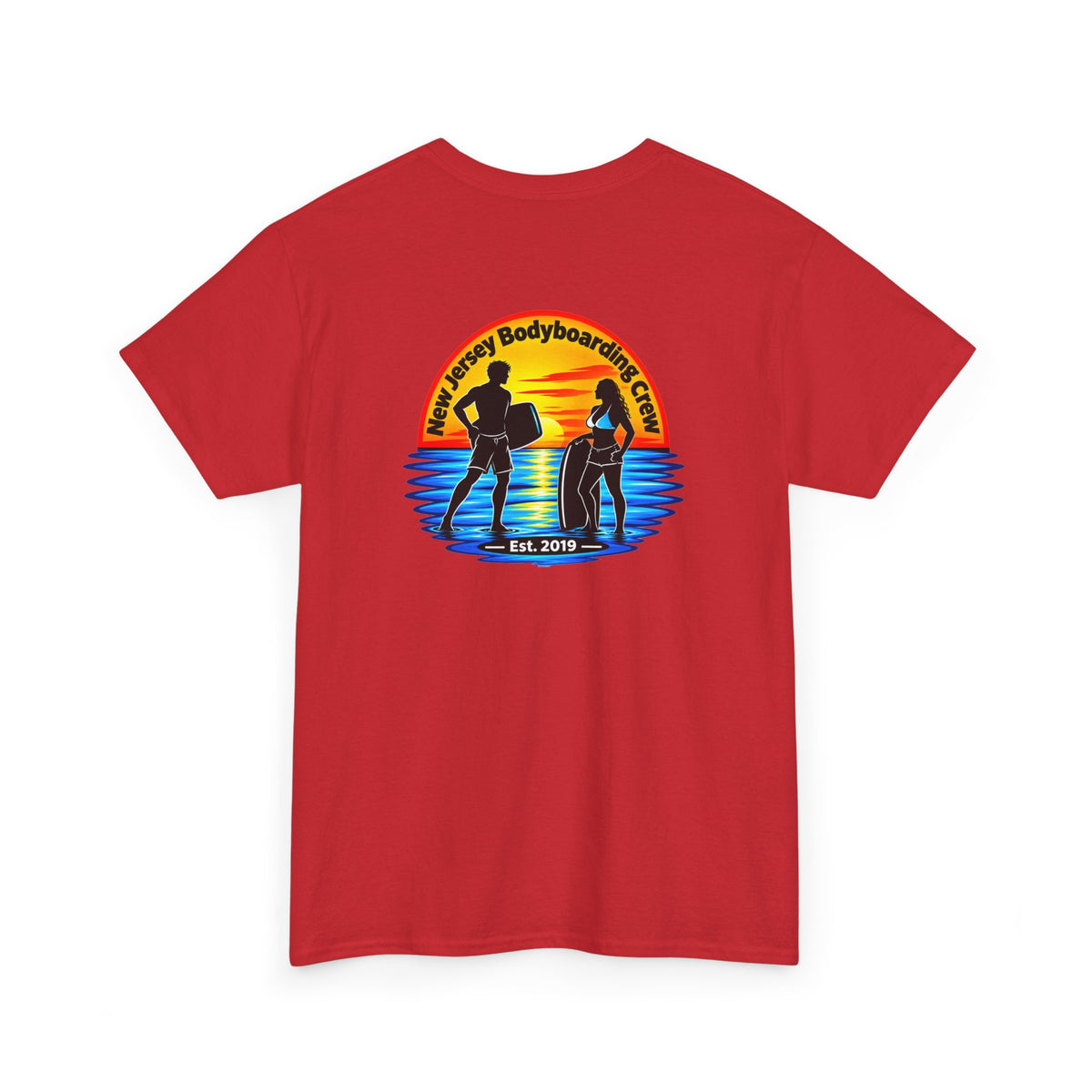 Bodyboarding Club Tee — Retro Sunset Silhouette Shirt