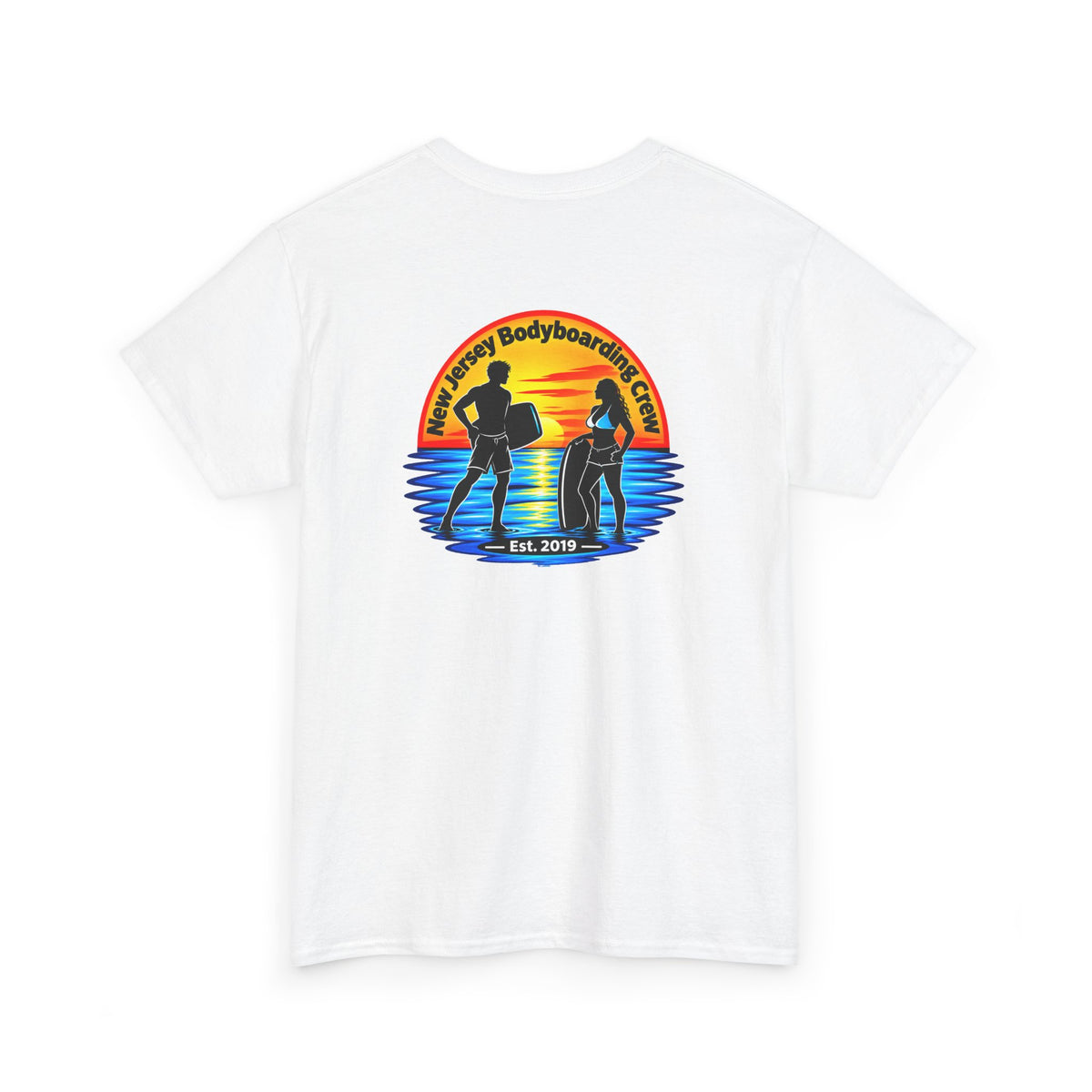 Bodyboarding Club Tee — Retro Sunset Silhouette Shirt