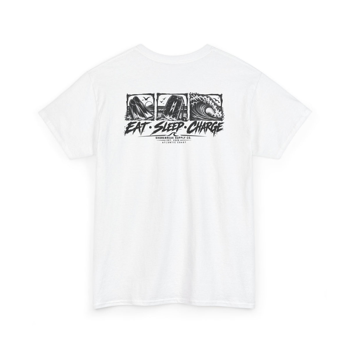 Eat, Sleep, Charge'  Surf Tee