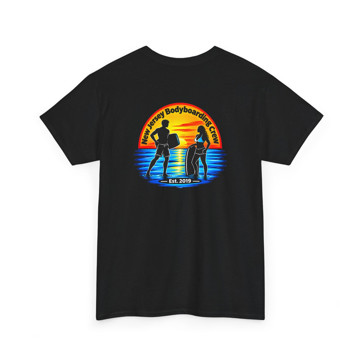 Bodyboarding Club Tee — Retro Sunset Silhouette Shirt