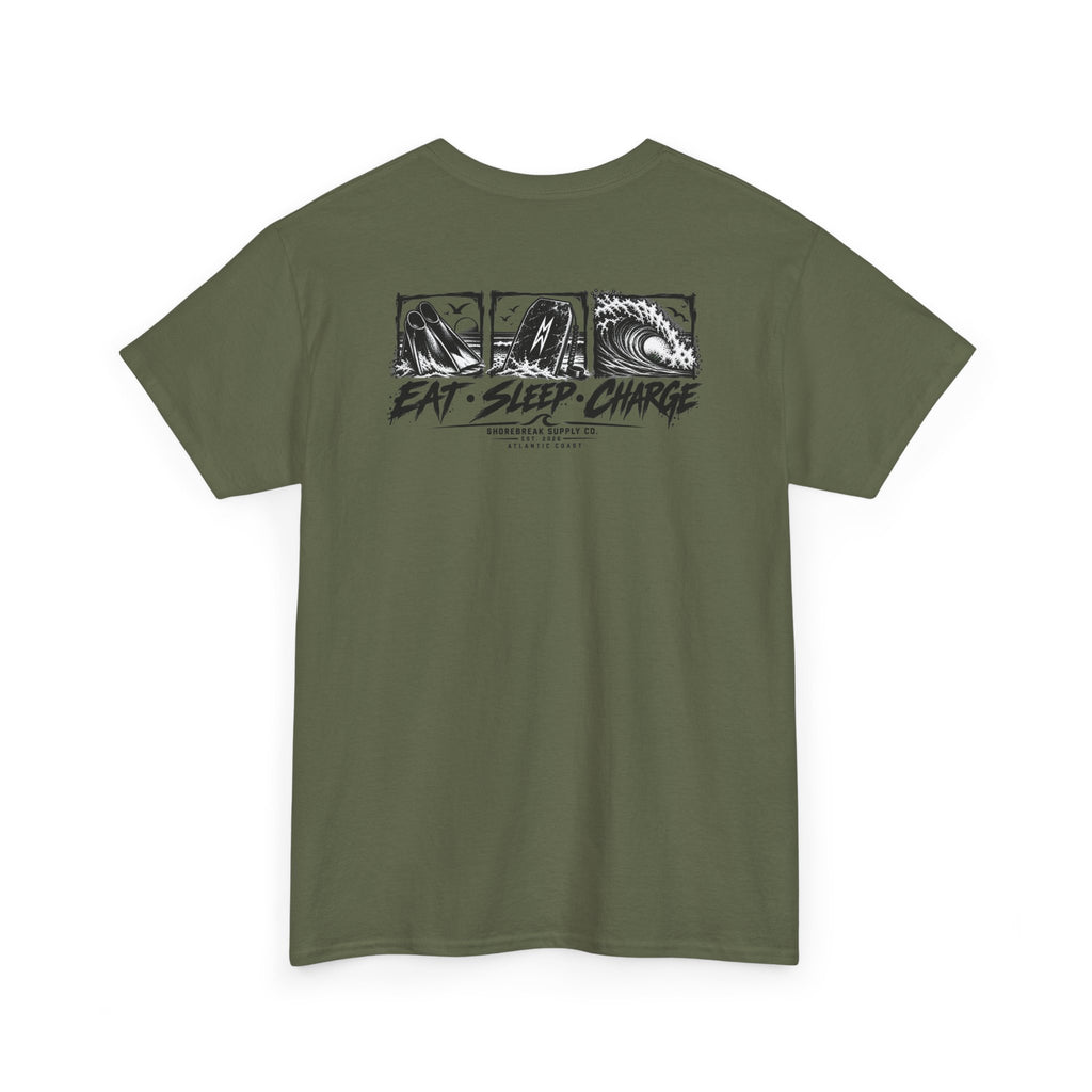 Eat, Sleep, Charge'  Surf Tee