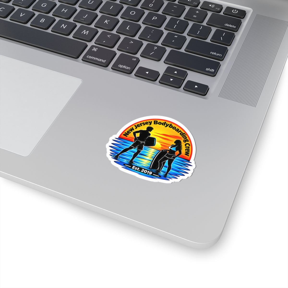 New Jersey Bodyboarding Crew Kiss-Cut Sticker – Est. 2019 Surf Sunset